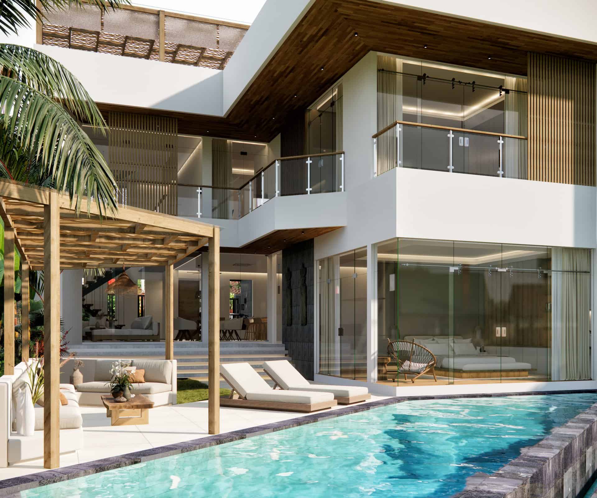 MODERN TROPICAL 5 BEDROOM VILLA FOR SALE LEASEHOLD IN CANGGU BE-1199 